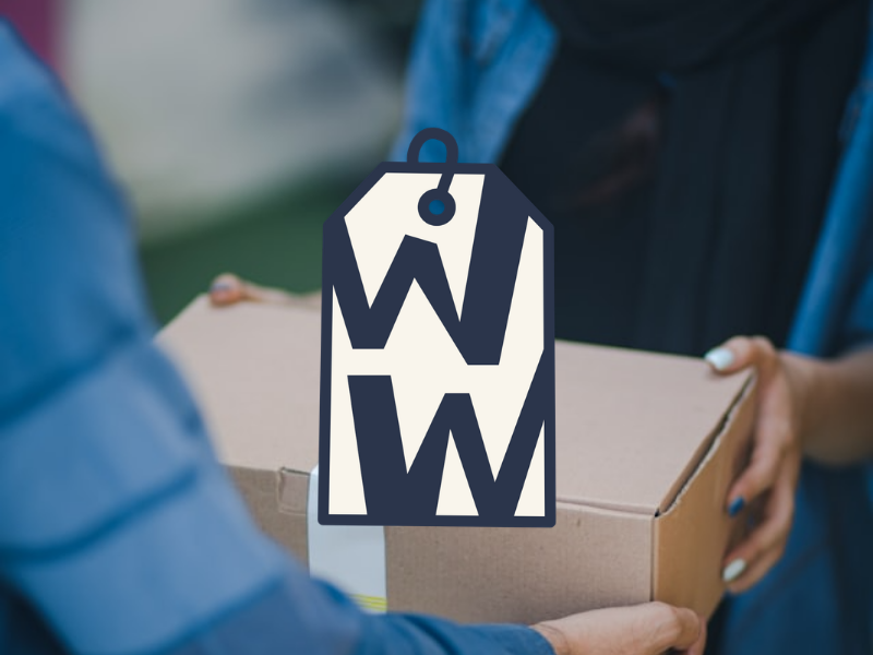 Branded parcel being handed over, promoting Wagga Wagga Gift Card bulk orders for corporate gifts, employee rewards and client appreciation.